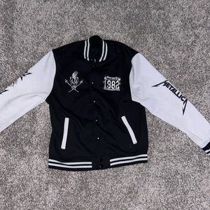 Metellica Black Bomber Jacket - Size Medium